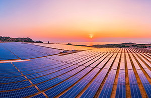 Large field of solar panels